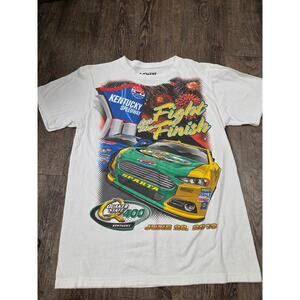 Quaker State 400 Kentucky 2013 White CHASE Authentics NASCAR T-Shirt Medium